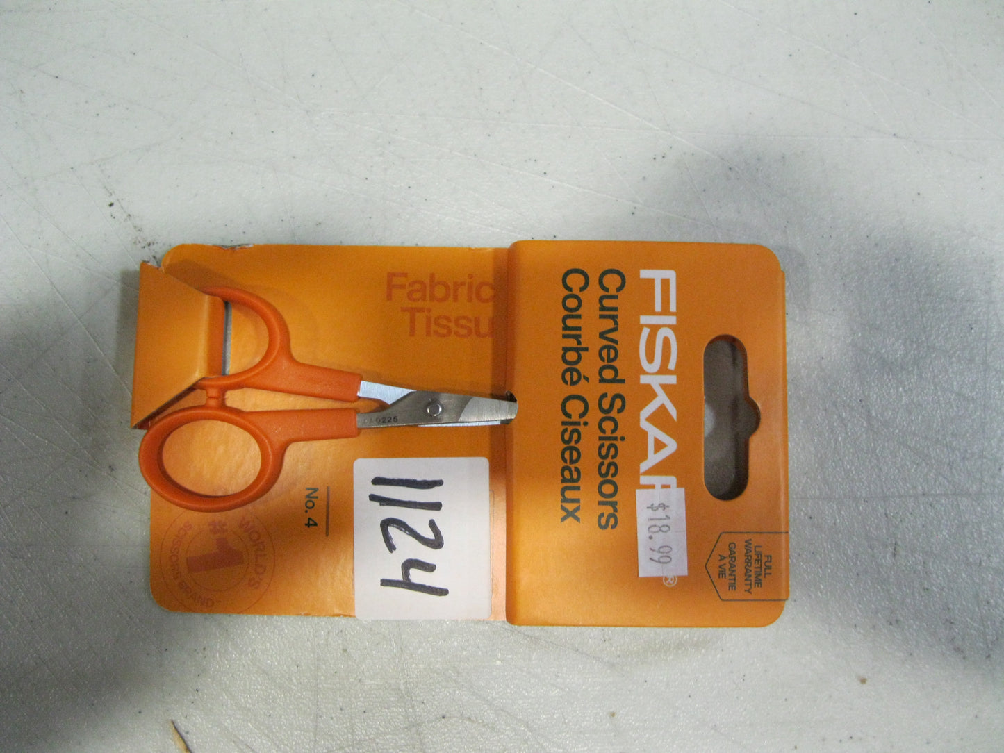 Fiskars cut flush scissors no.4 curved detail