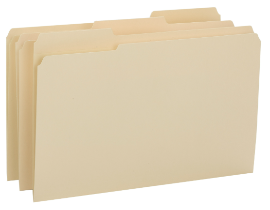 Folder, File, Legal, 1/3 Cut
