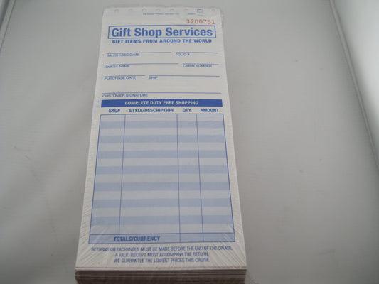 3 PART BLUE SALES TICKETS (4000/case)
