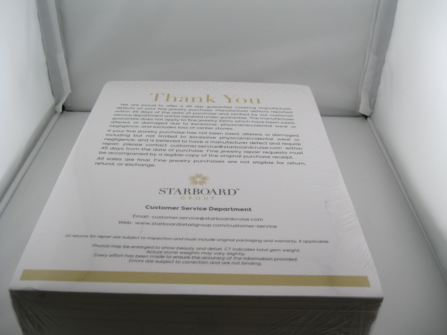 JEWELRY CERTIFICATES ( Pack of 500 envelope and Certificate)